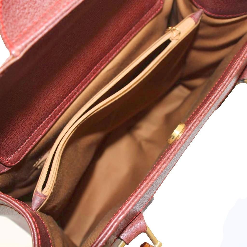 グッチ GUCCI バンブー ダイアナ ハンドバッグ レザー 赤茶 002 1186