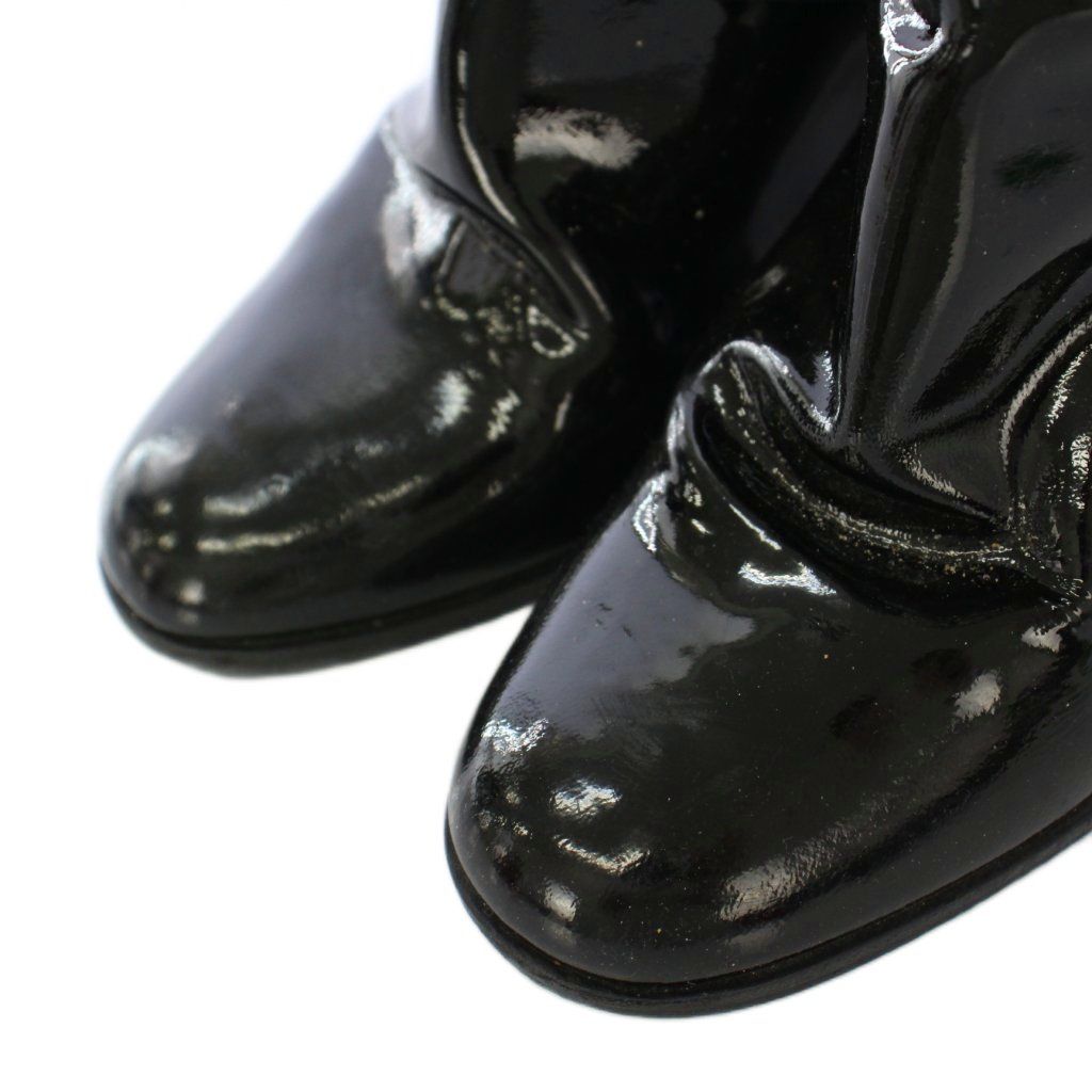 シャネル CHANEL ロングブーツ ラウンドトゥ チャンキーヒール