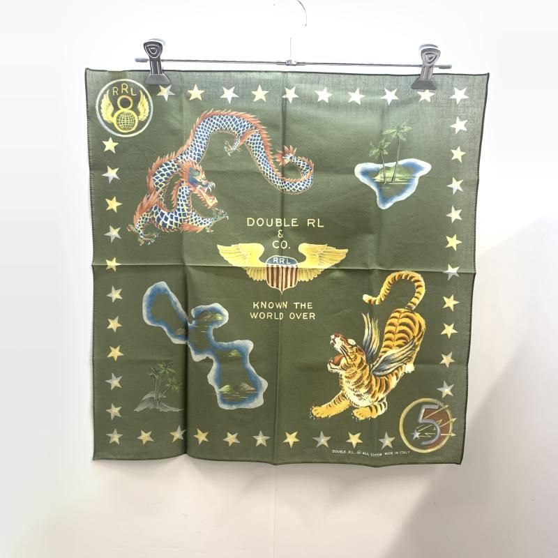 RRL バンダナ スーベニアプリント カーキ ダブルアールエル 92