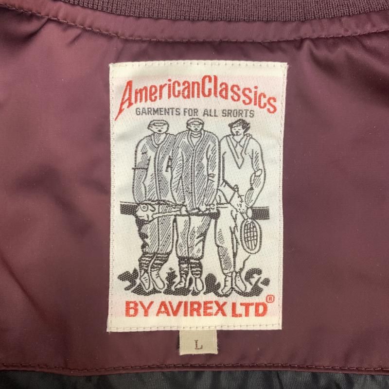 【中古】AVIREX サテンスタジャン 6122145　バーガンディ L アヴィレックス[92][240092321965] 中古】AVIREX サテンスタジャン 6122145 バーガンディ L