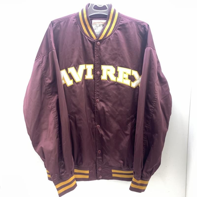 【中古】AVIREX サテンスタジャン 6122145　バーガンディ L アヴィレックス[92][240092321965] 中古】AVIREX サテンスタジャン 6122145 バーガンディ L