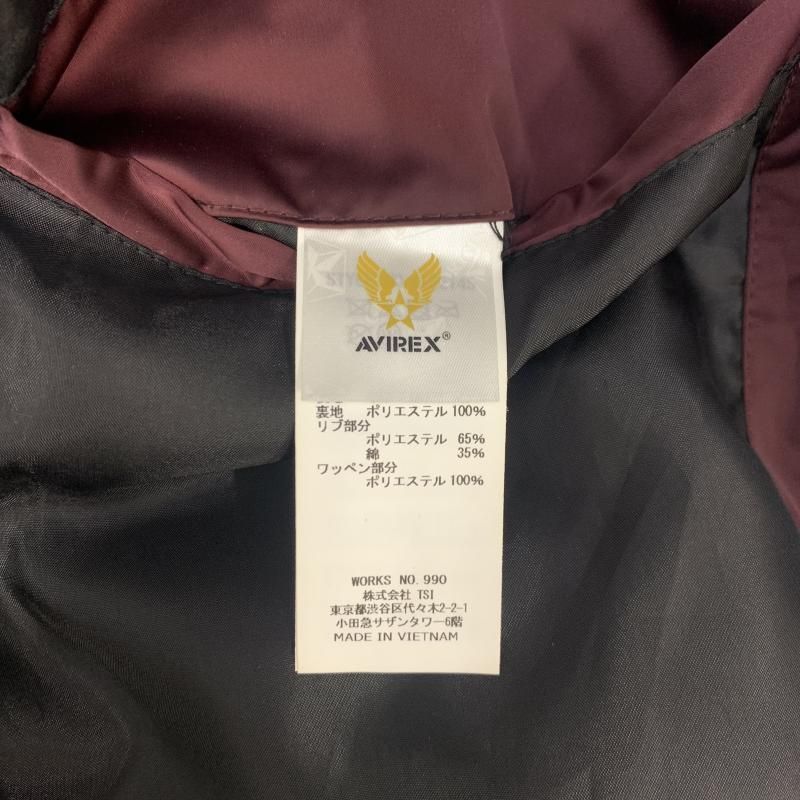 中古】AVIREX サテンスタジャン 6122145 バーガンディ L