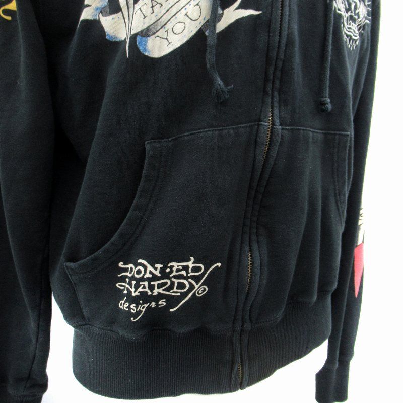 エドハーディー Ed Hardy ジップアップパーカー ジャケット ミドル丈