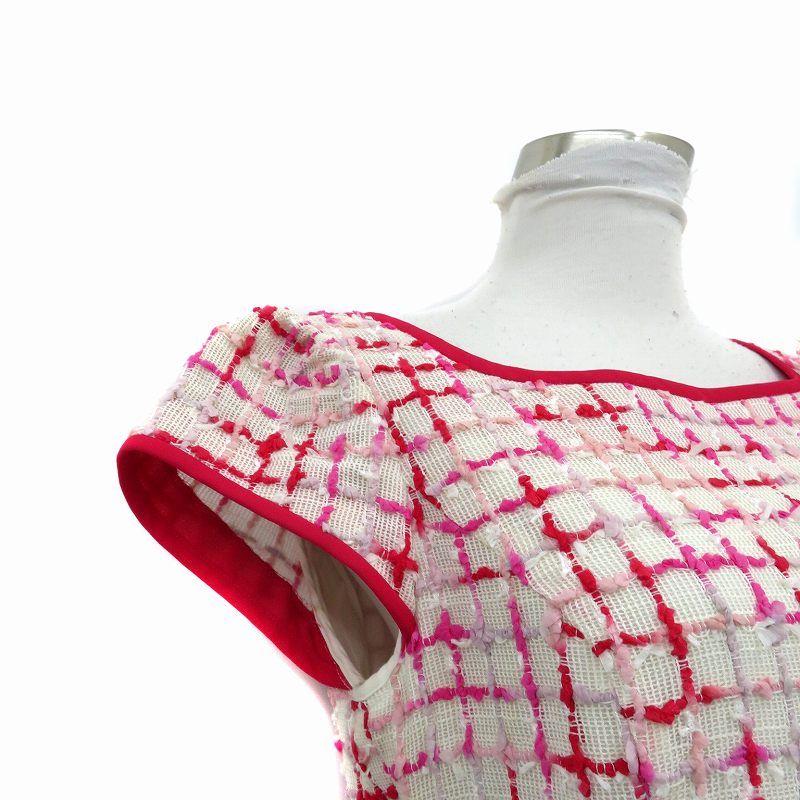 エムズグレイシー リボン柄 半袖ひざ丈ワンピース エムズグレイシー