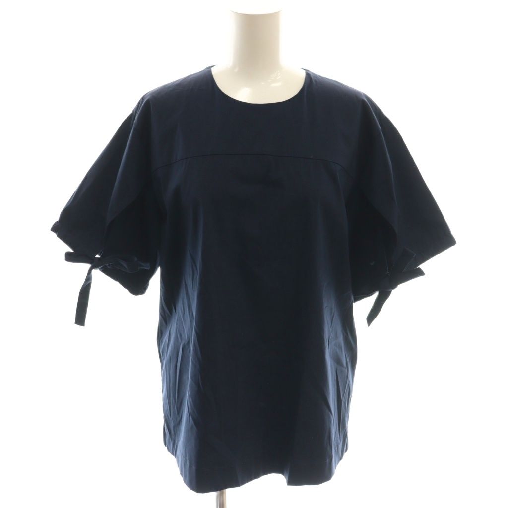 ジルサンダー JIL SANDER ブラウス シャツ プルオーバートップス リボン 36 紺 ネイビー CX GY 57