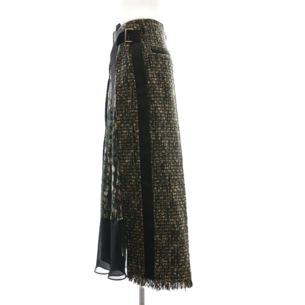 サカイ sacai 21AW Tweed Maxi Skirt ツイード スカート ラップ