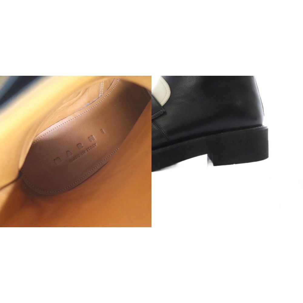 マルニ MARNI サイドジップブーツ ローファー ショート レザー 36 黒