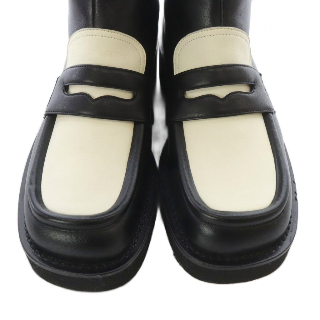 マルニ MARNI サイドジップブーツ ローファー ショート レザー 36 黒