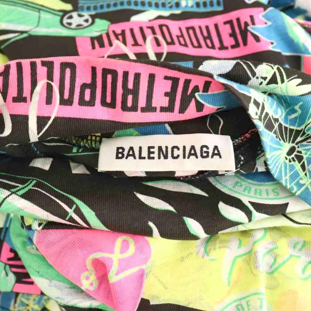 バレンシアガ BALENCIAGA 20SS シティプリント ワンピース ロング 総柄