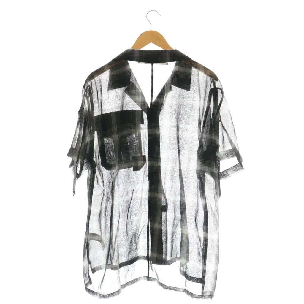 タム Tame 25年 シャツ チェック シアー ブラック ホワイト CX GY 57