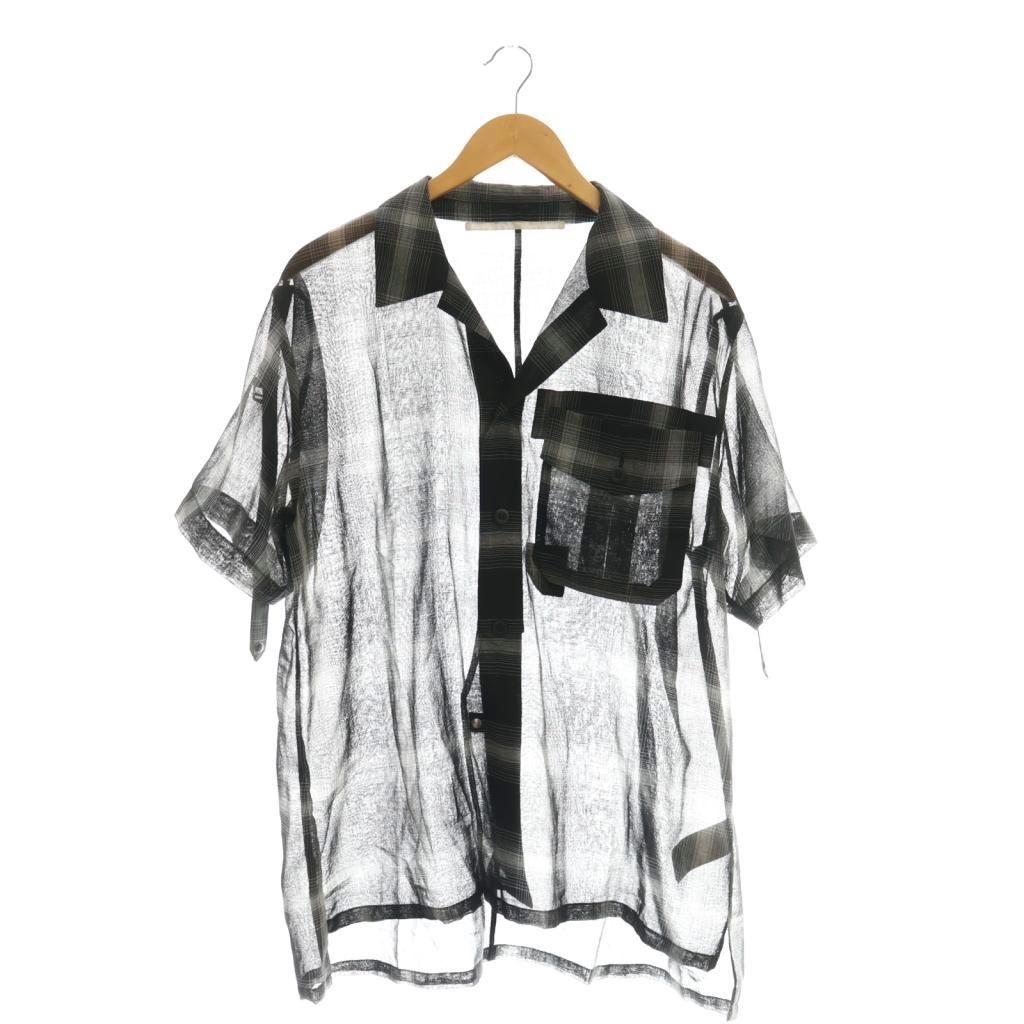 タム Tame 25年 シャツ チェック シアー ブラック ホワイト CX GY 57