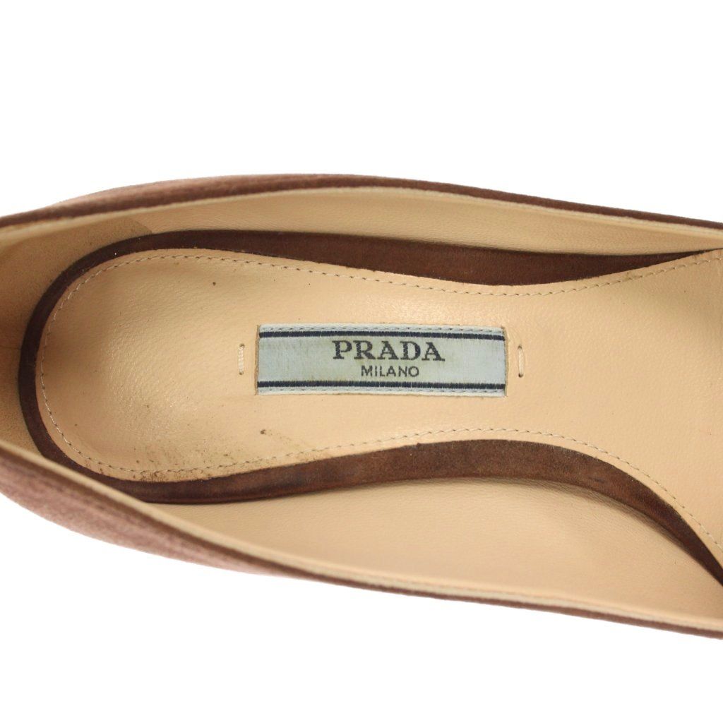 プラダ PRADA パンプス スエード ポインテッドトゥ 36 茶 1I834I /TK