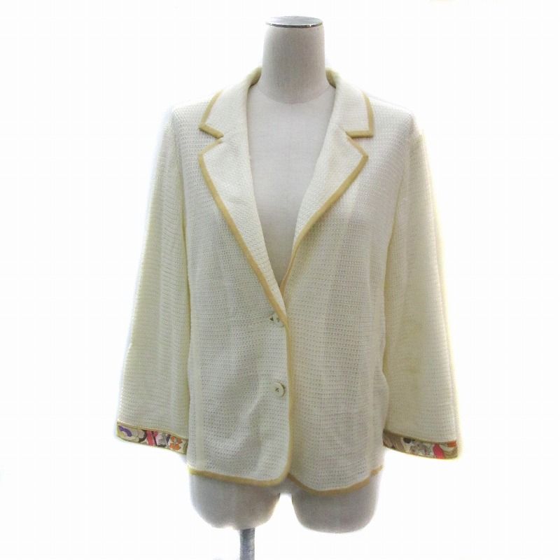 レオナール LEONARD FASHION ニットジャケット ミドル丈 オープン