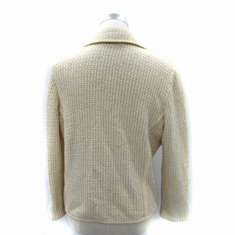 レオナール LEONARD ニットテーラードジャケット ミドル丈 シングル