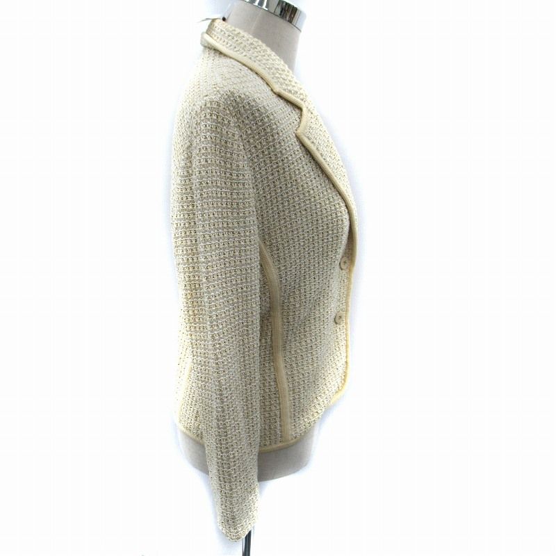 レオナール LEONARD ニットテーラードジャケット ミドル丈 シングル