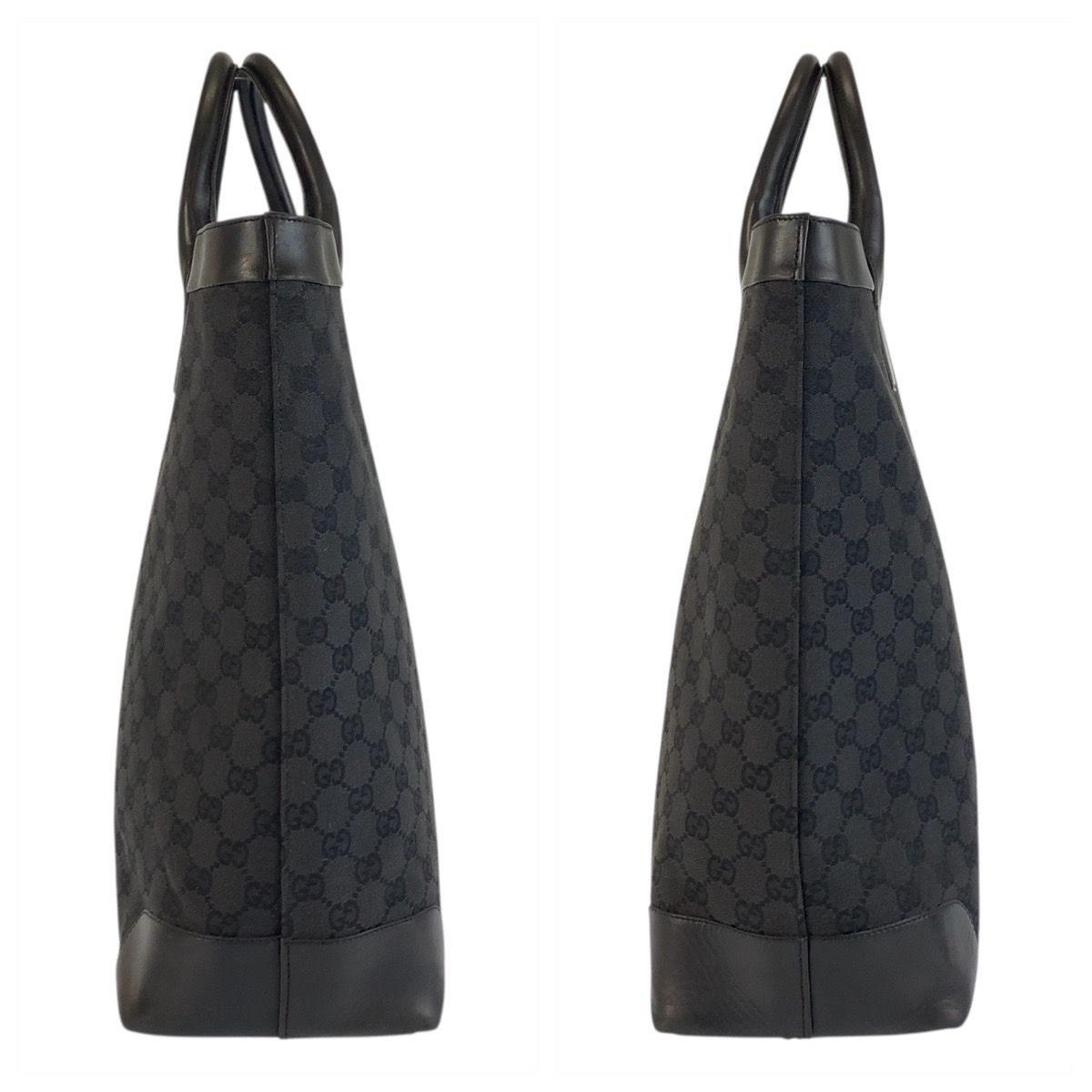 美品 GUCCI グッチ ブラック 黒 GGキャンバス/レザー 33889 トート