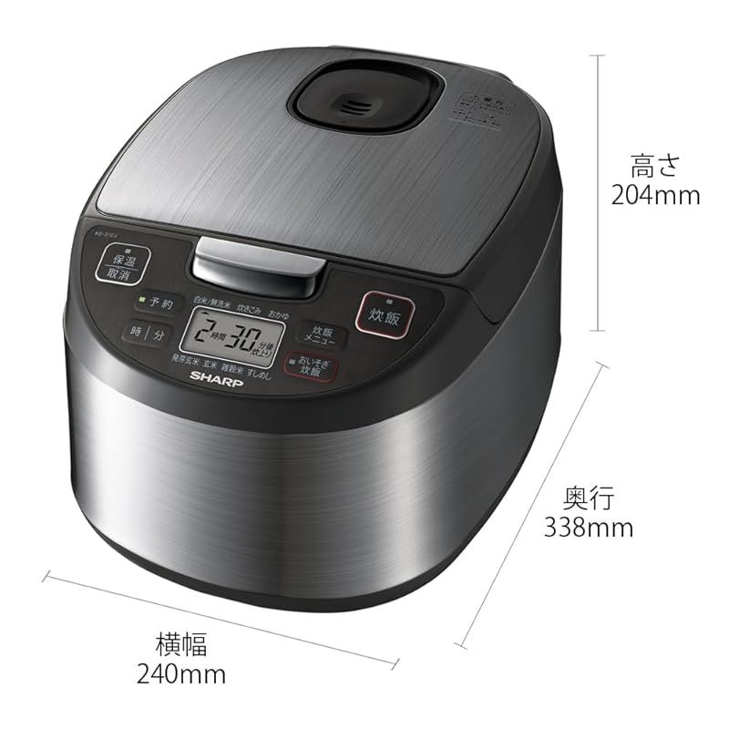 シャープ 炊飯器 5.5合 黒厚釜 球面炊き シルバー KS-S 10 J-S 1