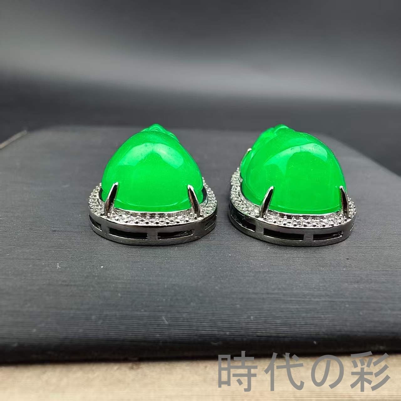 冰種満緑翡翠 貔貅ペンダント』中国古美術 天然翡翠 精工彫刻 貔貅首飾