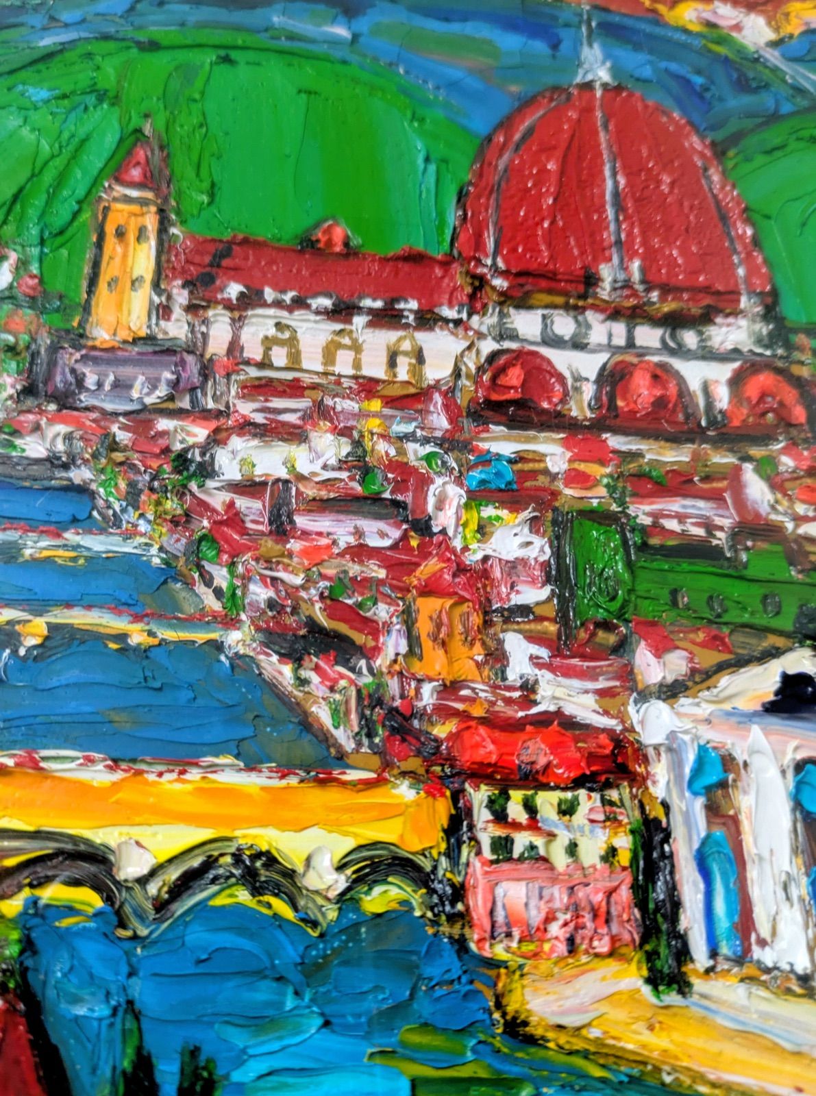 真作オリジナル原画 鈴木マサハル作 希少フィレンツェ 油彩【FIRENZE