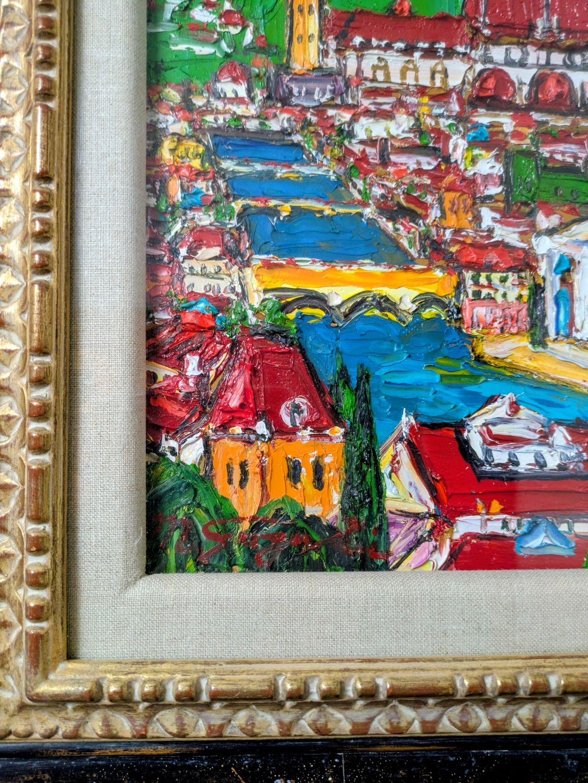 真作オリジナル原画 鈴木マサハル作 希少フィレンツェ 油彩【FIRENZE