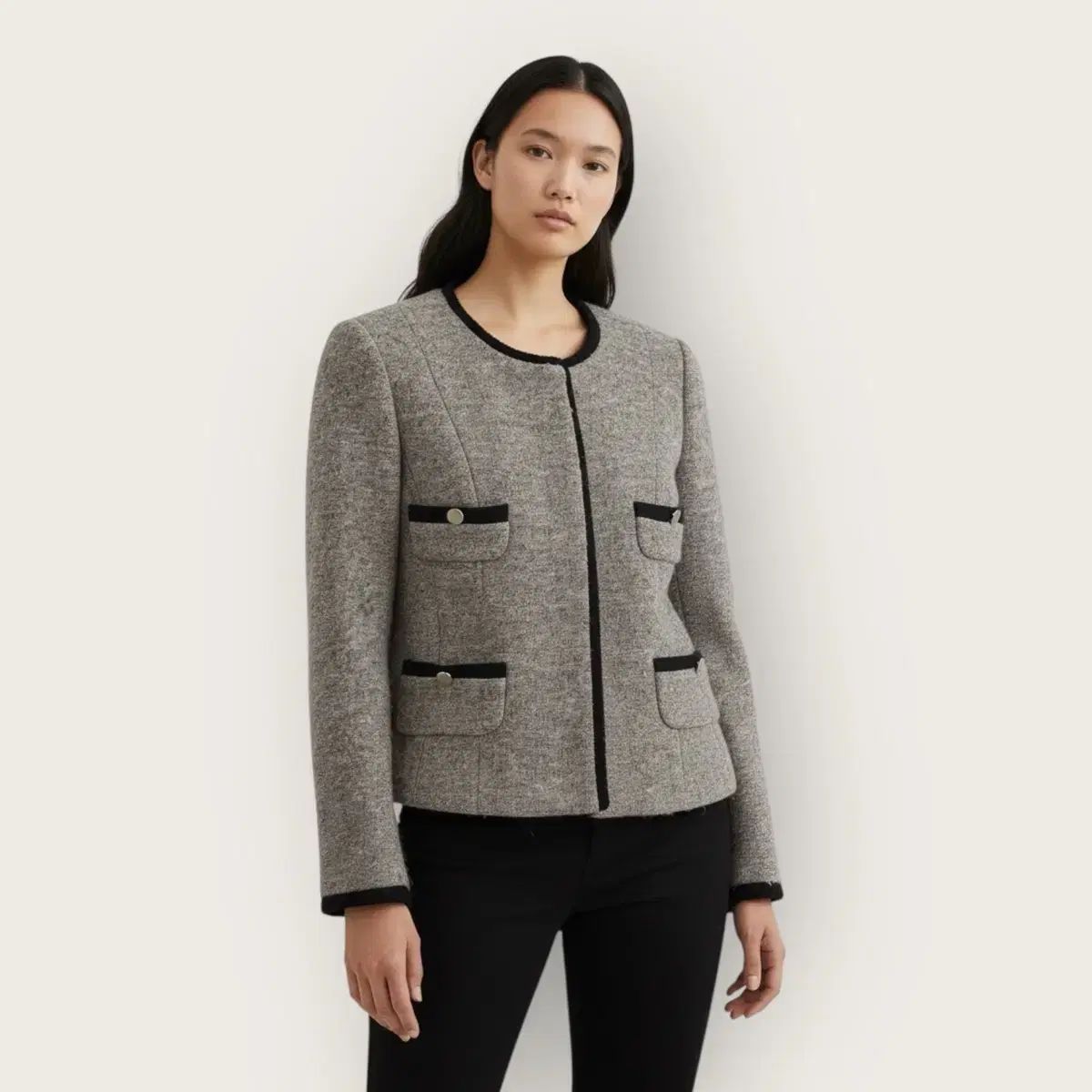 44 55 SYSTEM モヘア ツイード ゴールド ボタン ジャケット