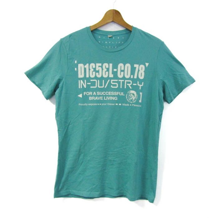 新作，限定SALEディーゼル 半袖Ｔシャツ トップス ロゴT コットンT メンズ Sサイズ グリーン DIESEL 【中古】 Tシャツ