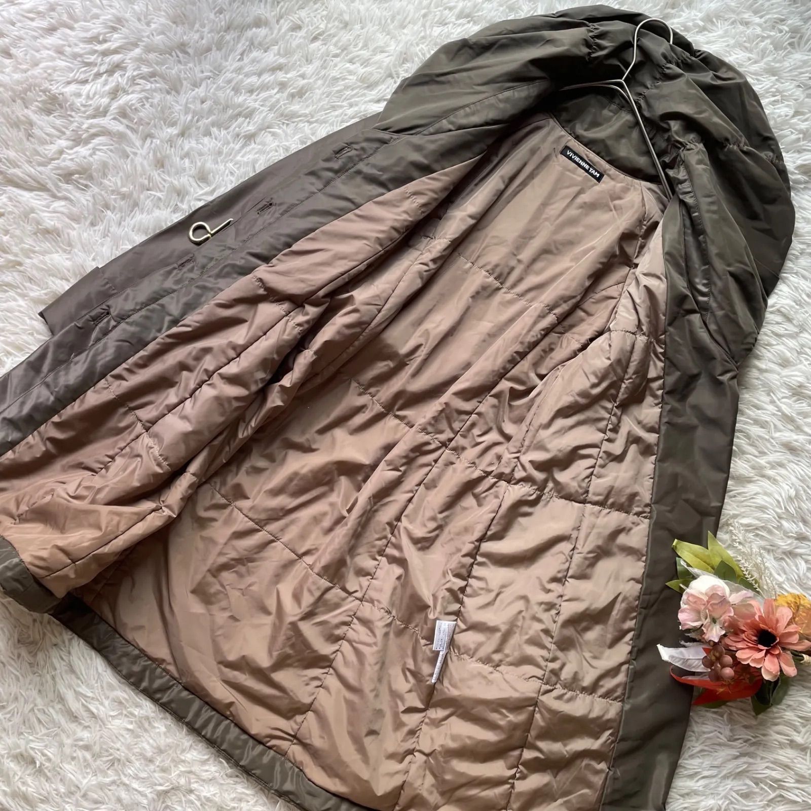 良品 ヴィヴィアンタム VIVIENNE TAM 中綿シルク100％ ショールカラー