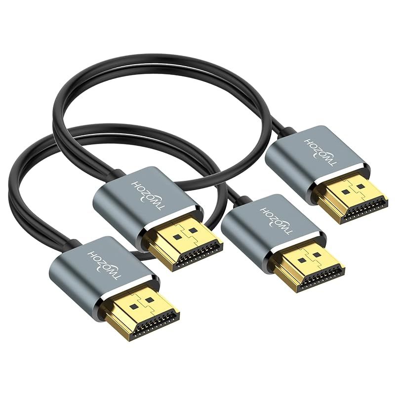 Twozoh フレキシブル&スリムHDMIケーブル 7.5M 2本入り 超薄型HDMIコード 高速4K@60Hz 18gbps 2160P/1080P 1