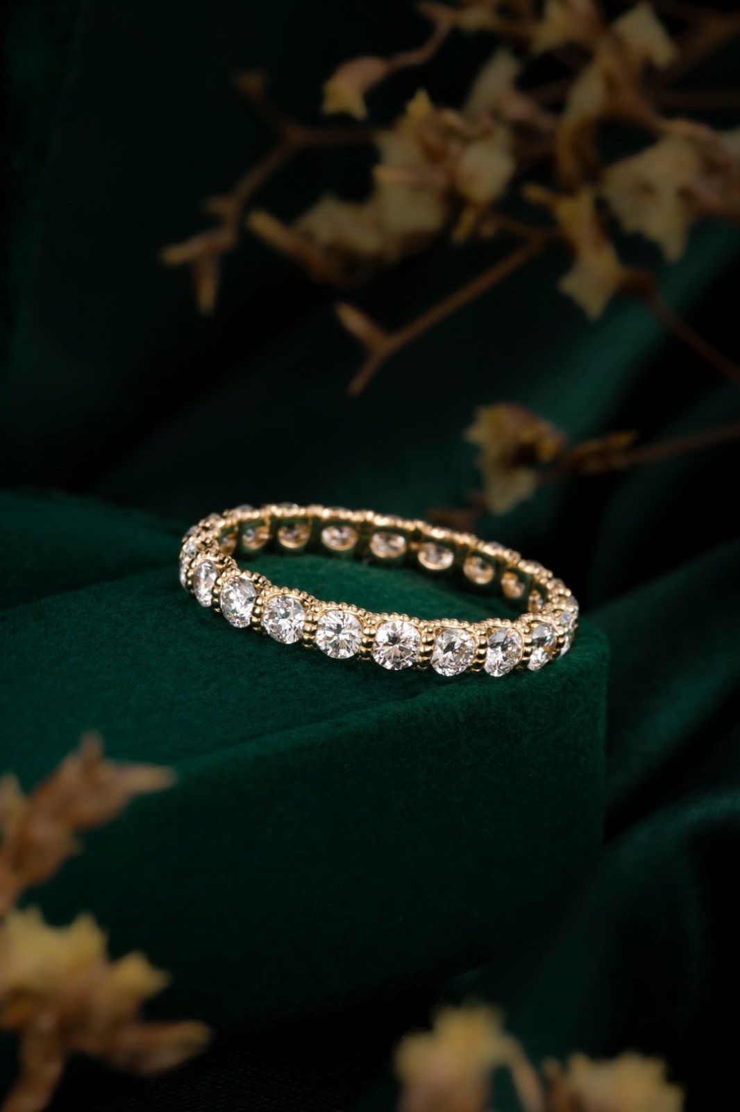 K14 イエローゴールド ラボダイヤモンド フルエタニティリング 1.41ct