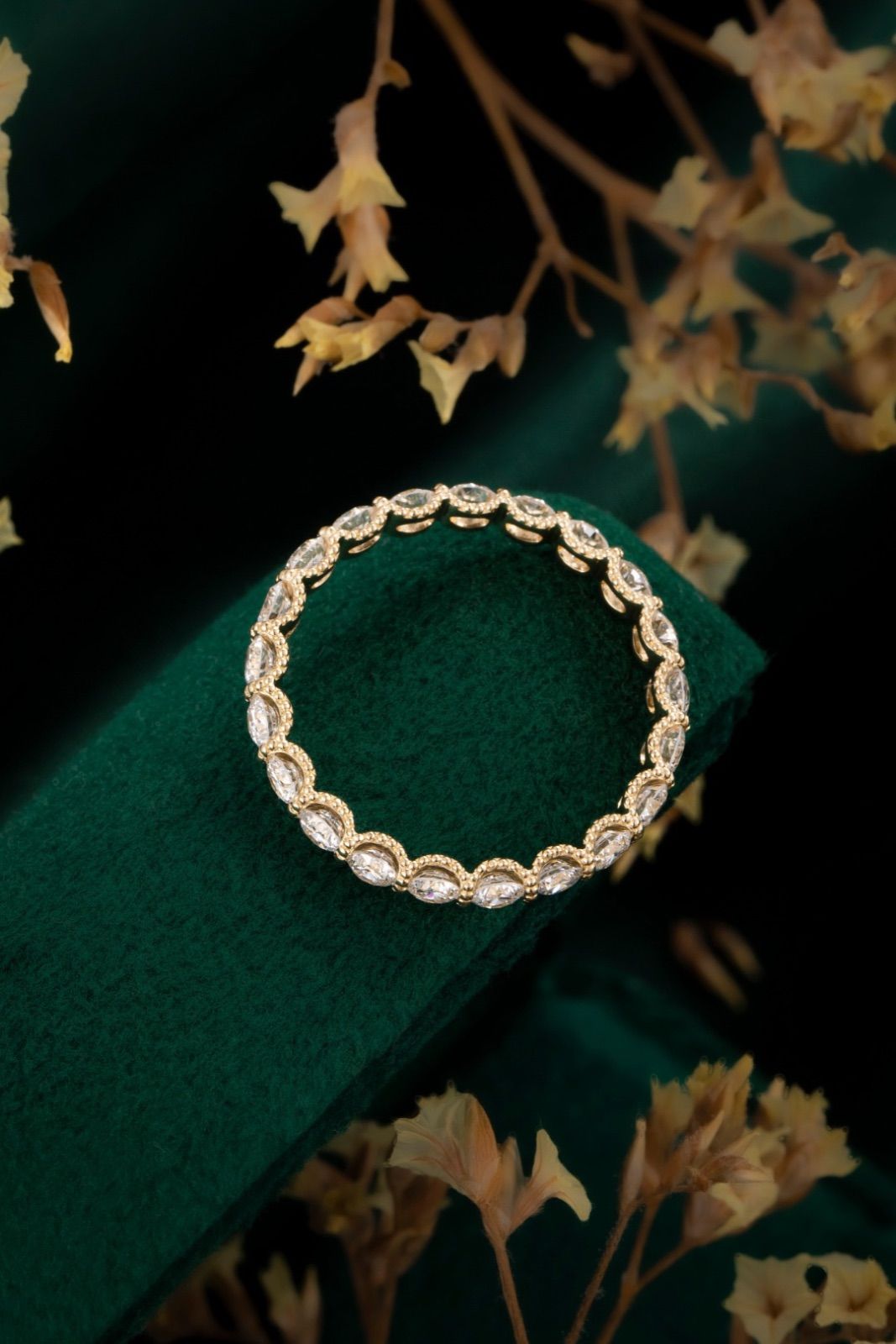 K14 イエローゴールド ラボダイヤモンド フルエタニティリング 1.41ct