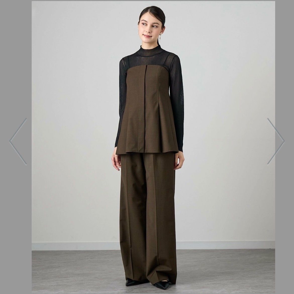 24 AW ANAYI アナイ ウールトロピカル セットアップ ビスチェ