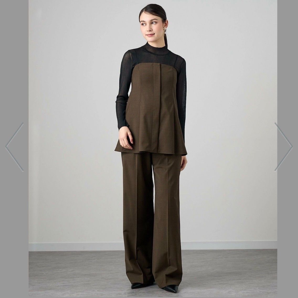 美品 24AW ANAYI アナイ ウールトロピカル セットアップ ビスチェ