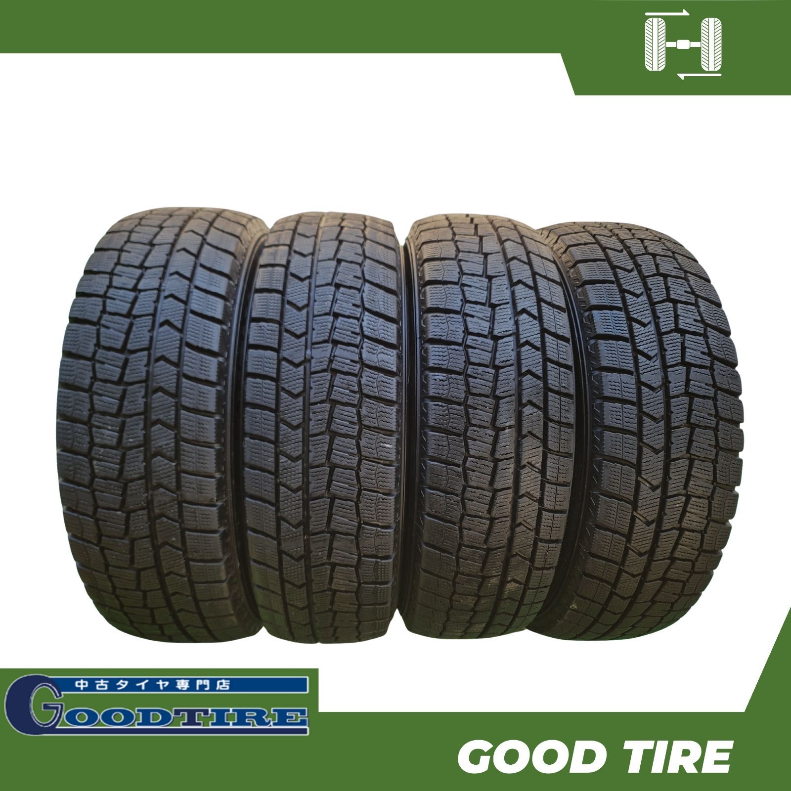 175/65R15 ダンロップ WINTERMAXX WM02 2022年製 4本 冬用 8分山 中古