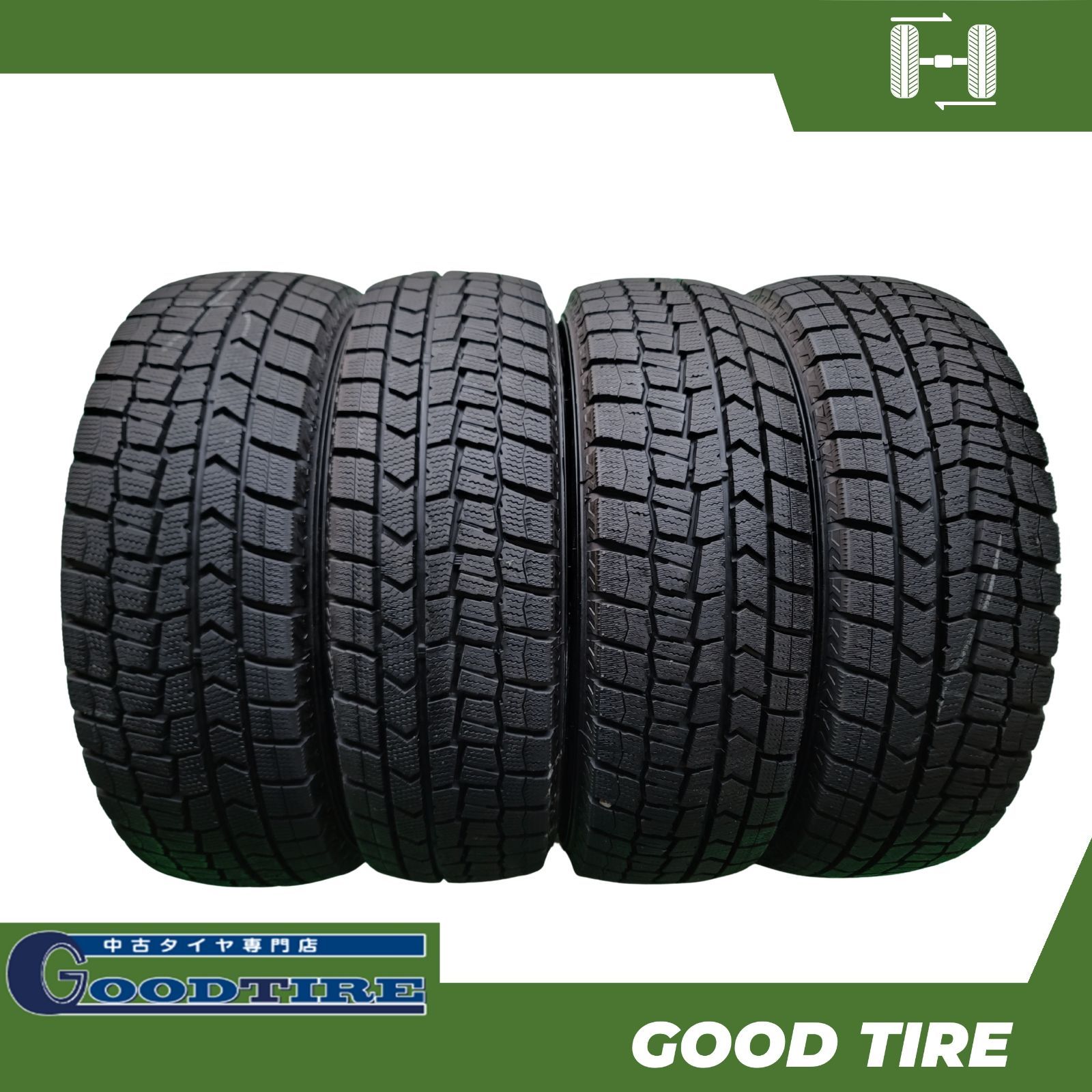 175/65R14 ダンロップ WINTERMAXX WM02 2023年製 4本 冬用 9分山 中古