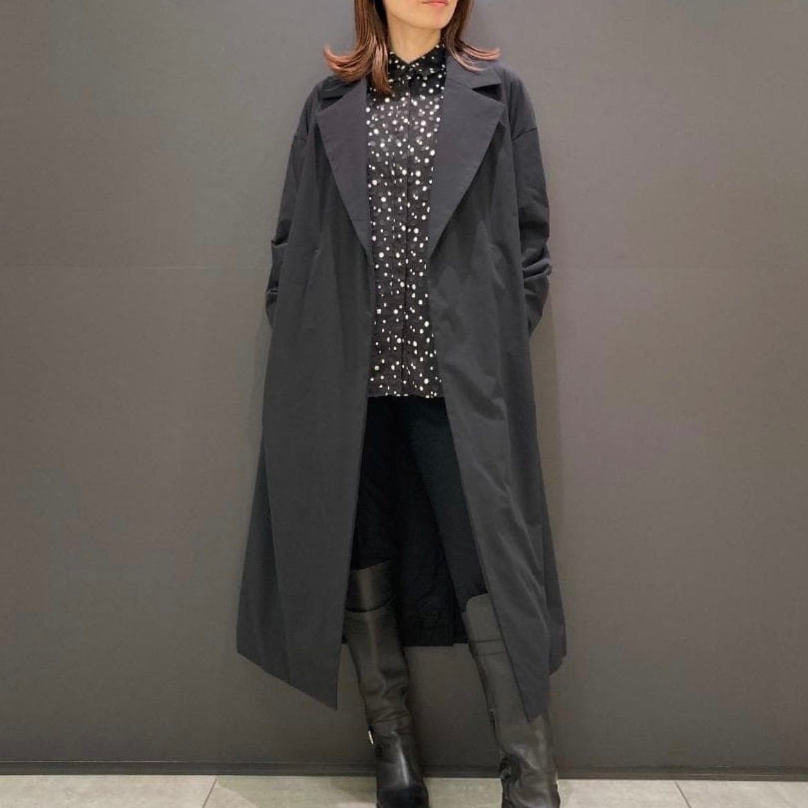 セオリーリュクス☆ドットロングスカート未使用38 滝沢眞規子 美品 セオリーリュクス 中綿 ガウンコート 滝沢眞規子さん着用 ラップ