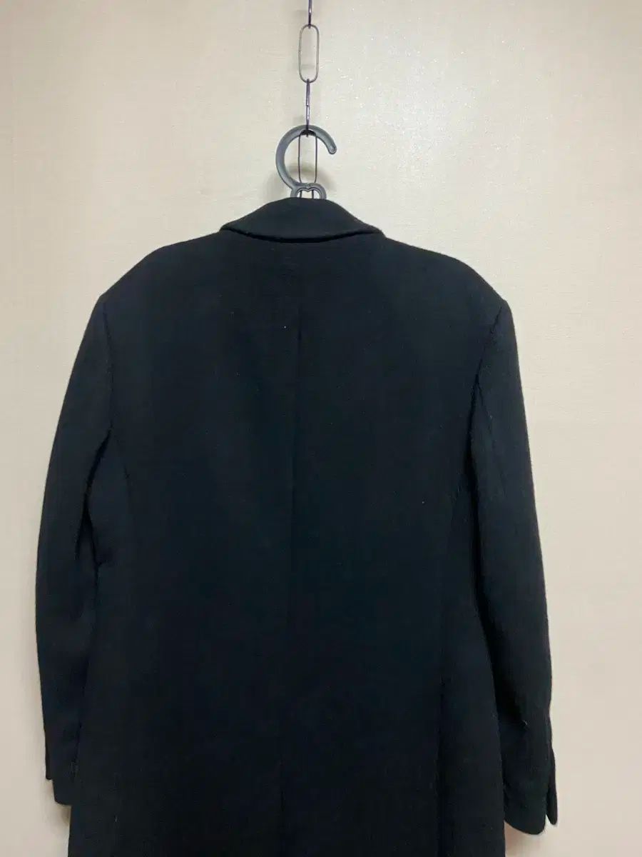 INSILENCE ブラック ウール カシミア ブレンド ロング コート (66-77