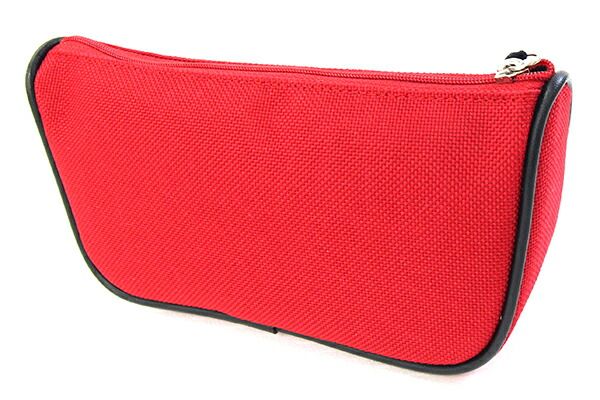 バーバリー ポーチ レッド ブラック キャンバス レザー