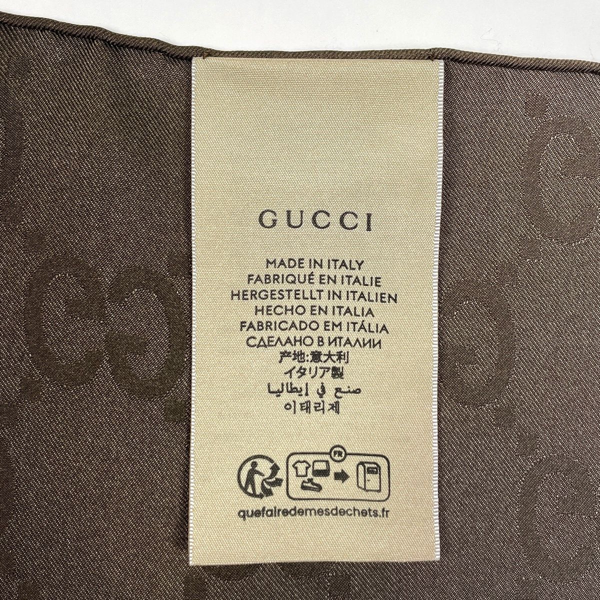グッチ GUCCI GG柄 スカーフ 総柄 シルク ブラウン レディース