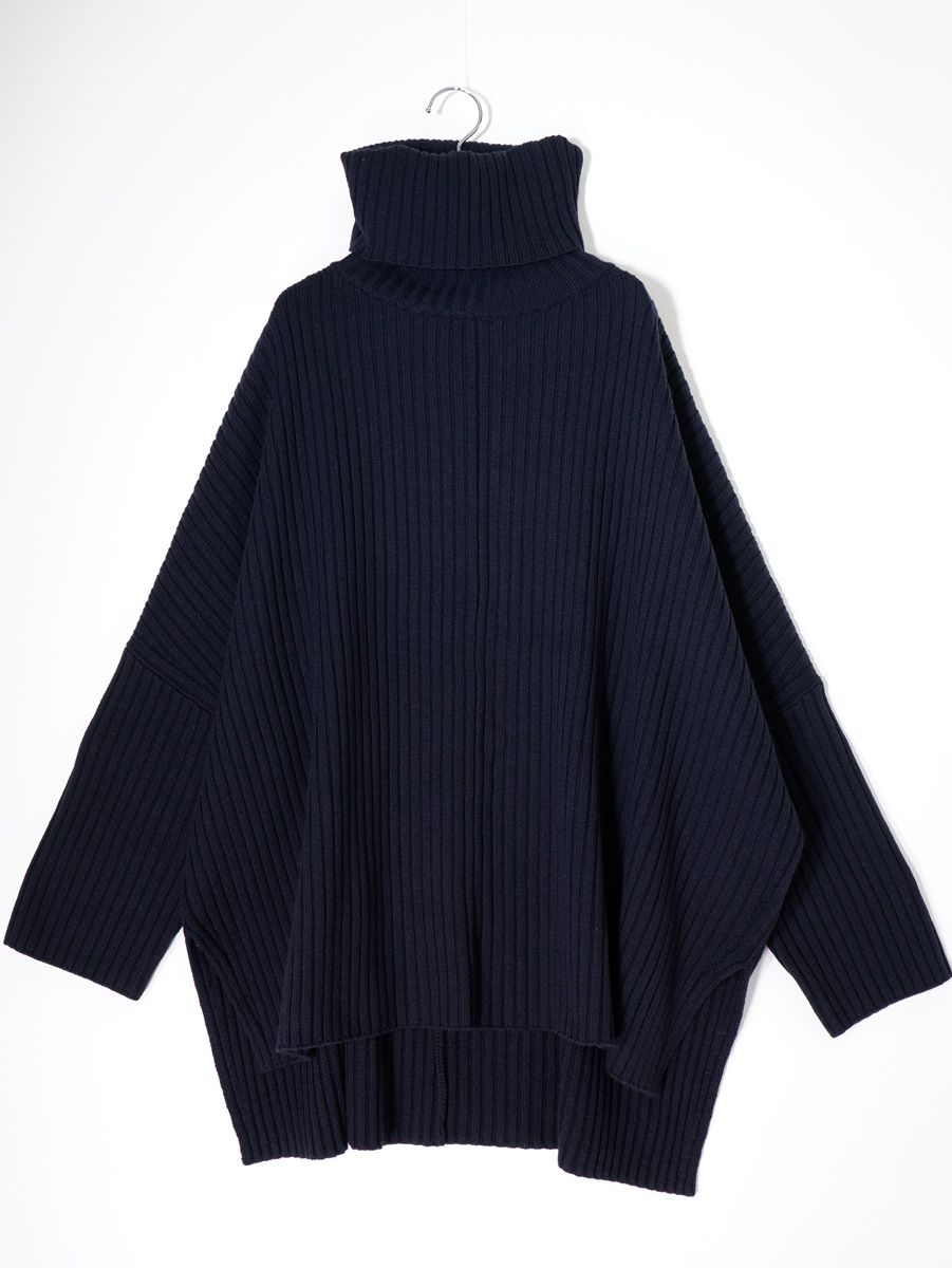 Deuxieme Classeドゥーズィエムクラス Oversized rib タートルネックプルオーバー ニット フリー