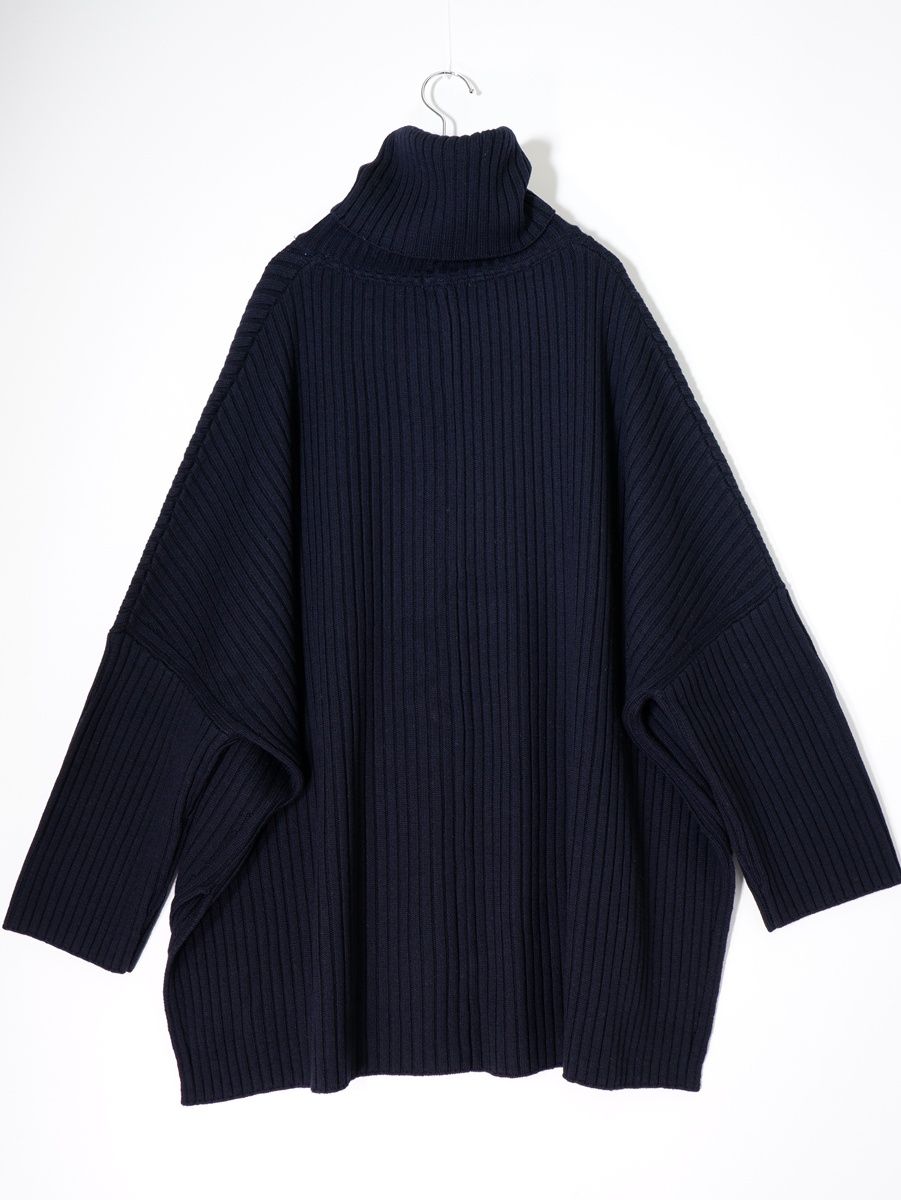 Deuxieme Classeドゥーズィエムクラス Oversized rib タートルネックプルオーバー ニット フリー