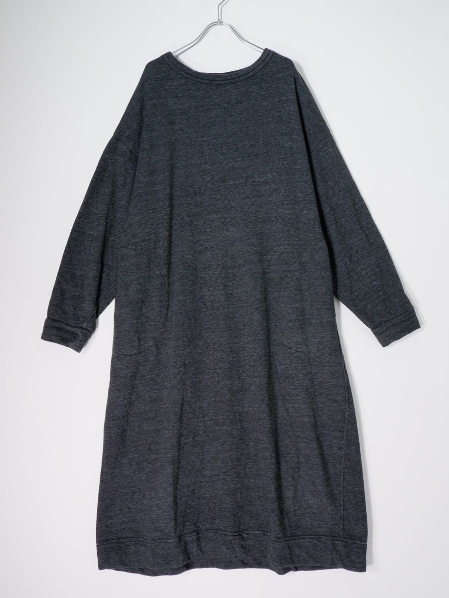 4842【美品】45R US裏毛のドレス スウェットワンピース　グレー 45Rフォーティファイブアール45rpm US裏毛のドレス スウェット