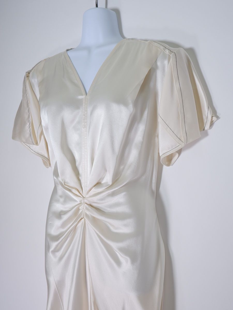  Victoria Beckhamヴィクトリアベッカム 2025 SS Powder Midi Satin Cocktail Dressミディ丈カクテルドレス ワンピース イタリア38 その他 ワンピース