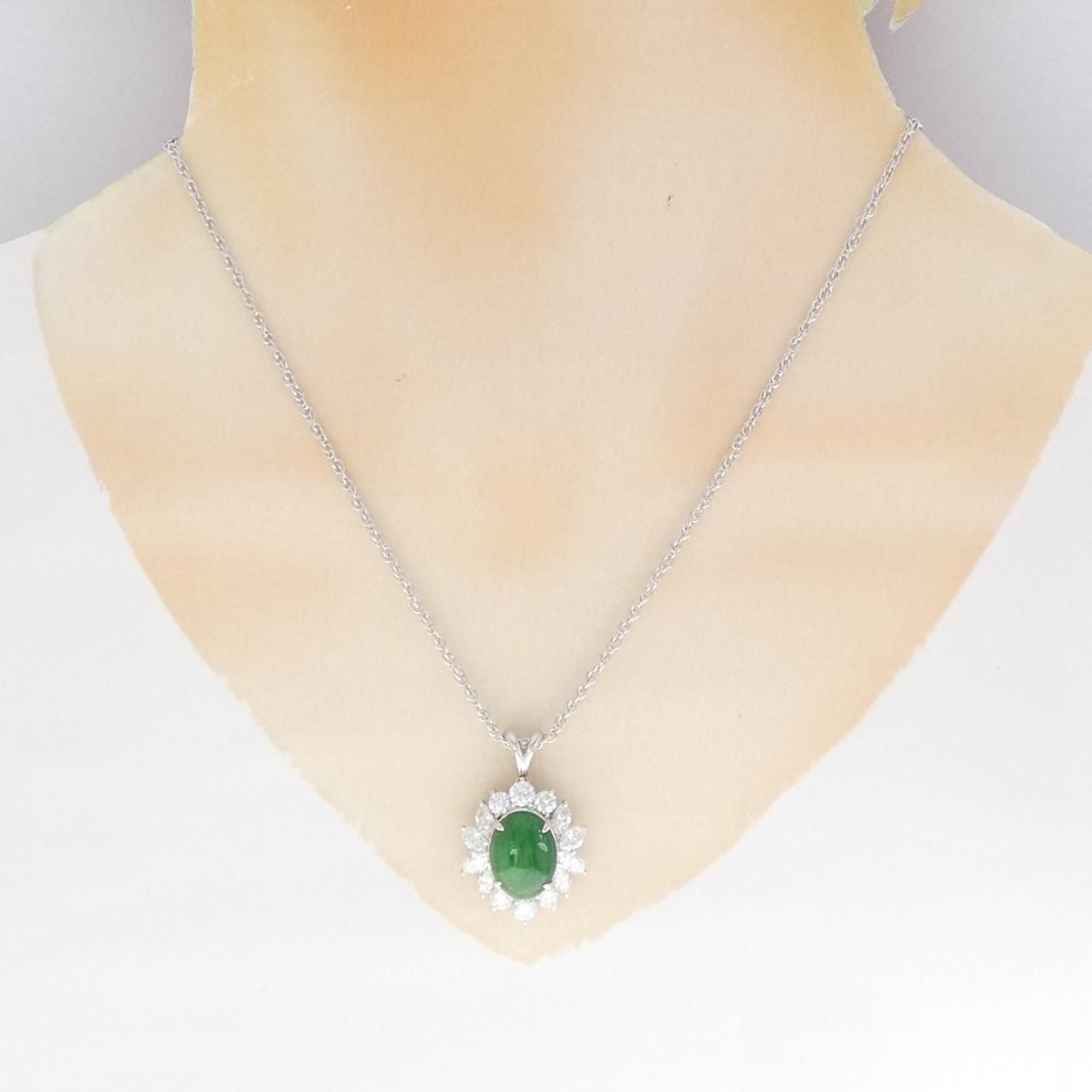 Pt900ひすいペンダントネックレス　新品未使用品 楽天市場】彫刻翡翠 75.15ct ネックレス PT900 プラチナ ペンダント