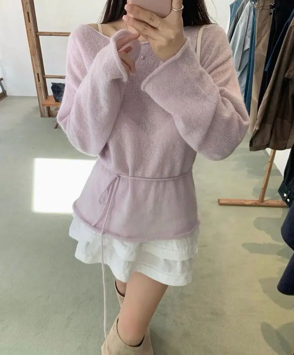 リズ ベル ハーフ ニット ラベンダー leeds bell half knit