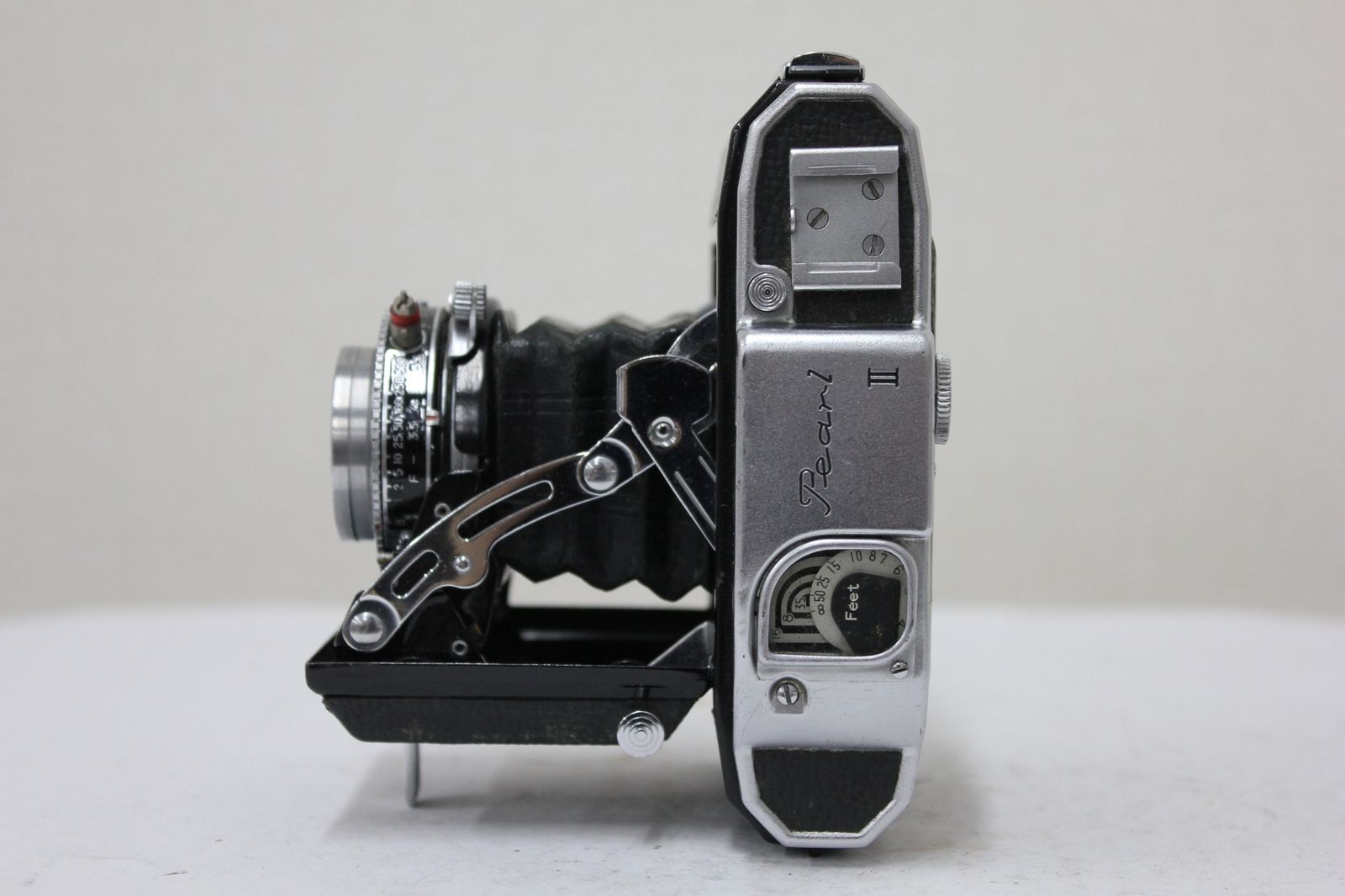 【美品】Pearl Ⅲ 蛇腹カメラ／Hexar 75mm f3.5 返品保証】 KONISHIROKU Pearl III Hexar 75mm F3.5 蛇腹カメラ e3987