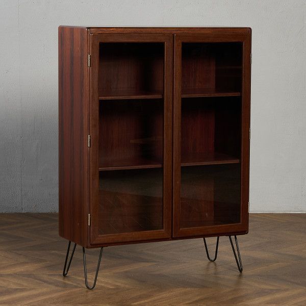 デンマーク ヴィンテージ ブックケース カスタム アイアンヘアピンレッグ 北欧 オープン 95599