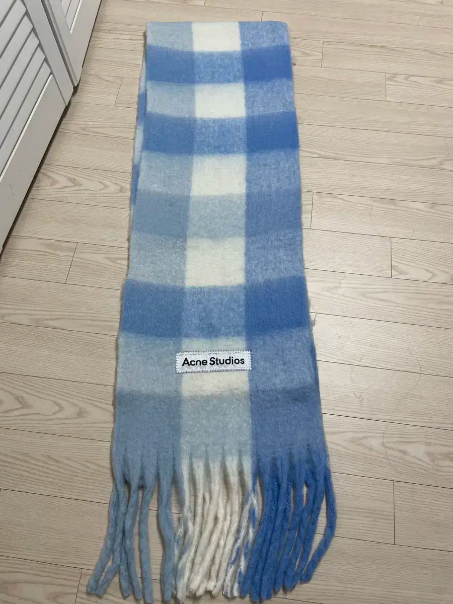 Acne Studios ブルー チェック マフラー スカーフ - メルカリ