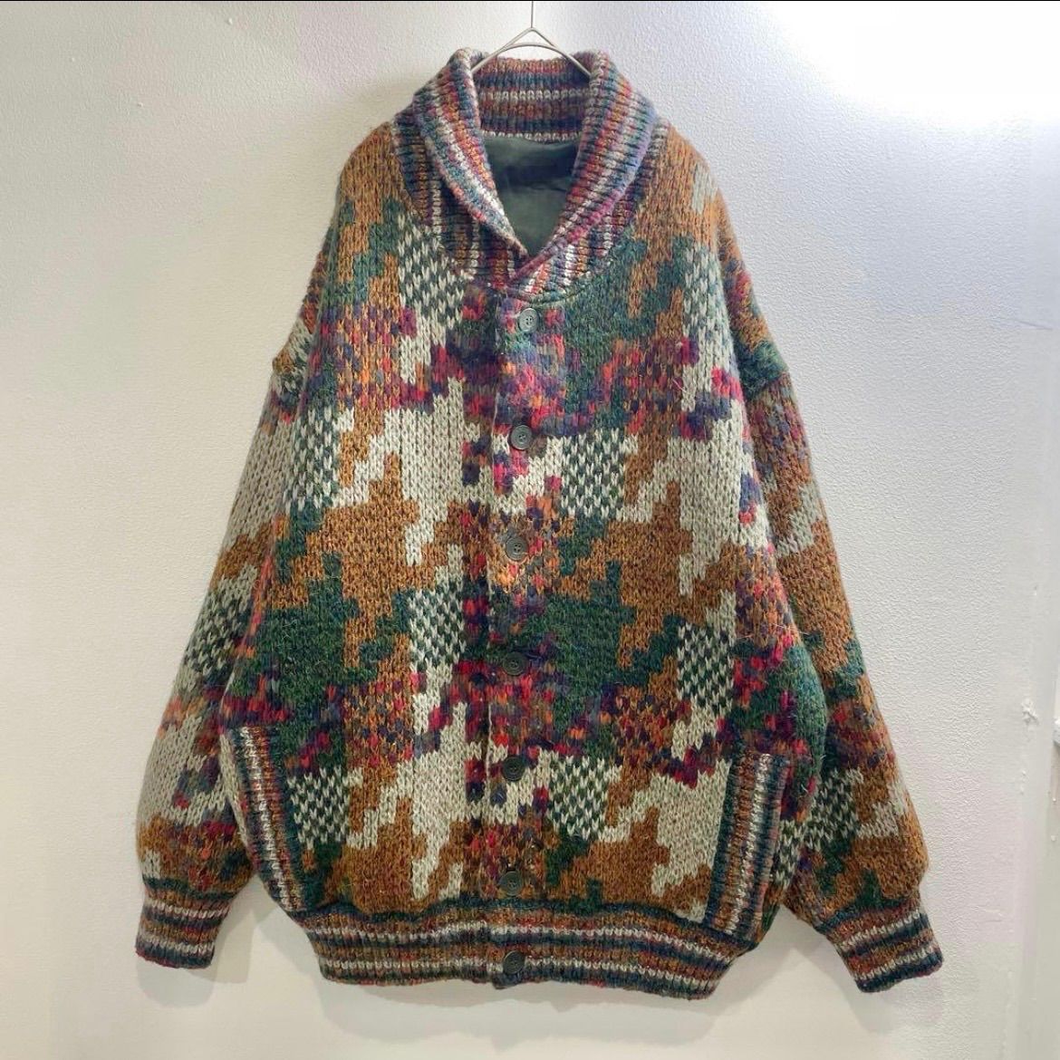 ウール カーディガン 80s 90s ヴィンテージ グランジ ヨーロッパ 80s 90s ヴィンテージ ニット セーター カーディガン レア