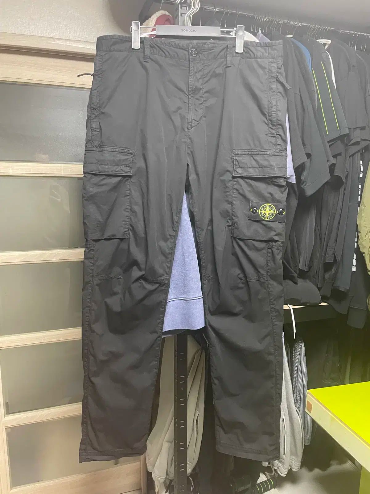 STONE ISLAND ストーンアイランド 30410 スーピマコットン カーゴ パンツ ブラック 36 23 SS