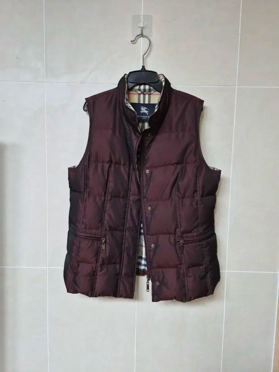 バーバリー レディース ダウン ベスト バーガンディ 90 95